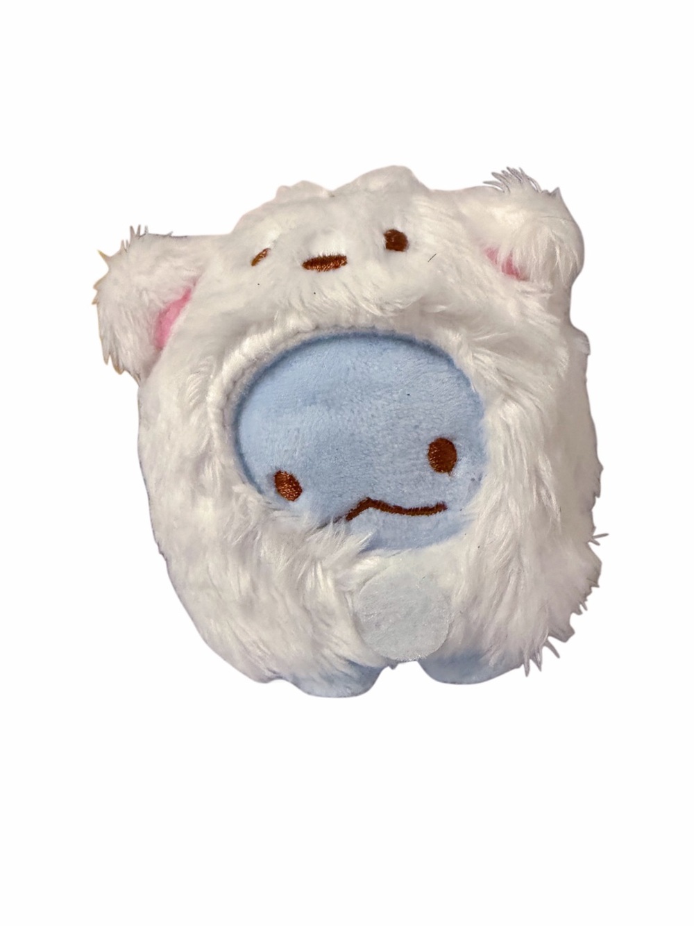 🎀3/$25🎀 Sumikko Gurashi Mini Blue Plush Character in White Furry Bear Hood